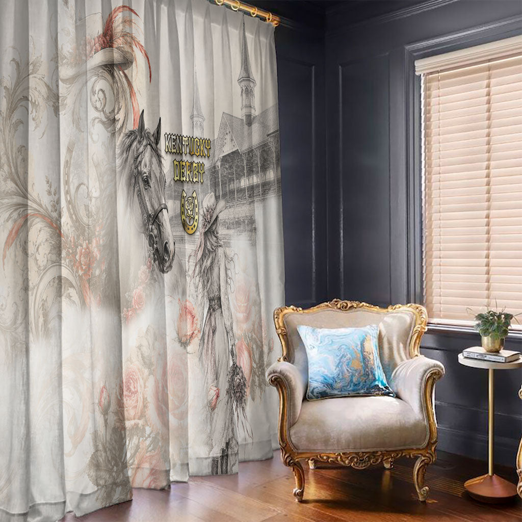 Kentucky Horse Window Curtain Run For The Roses