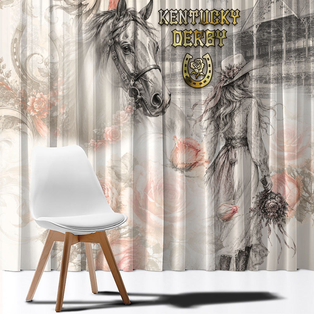 Kentucky Horse Window Curtain Run For The Roses