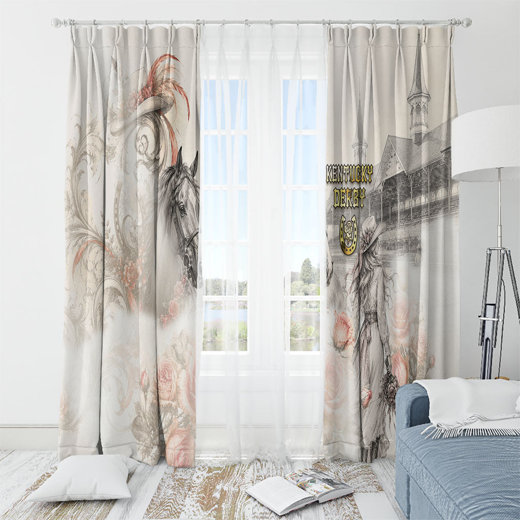 Kentucky Horse Window Curtain Run For The Roses