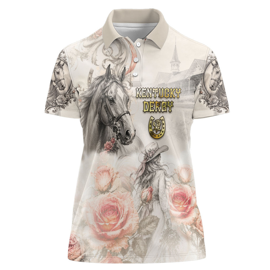 Personalized Kentucky Horse Women Polo Shirt Run For The Roses