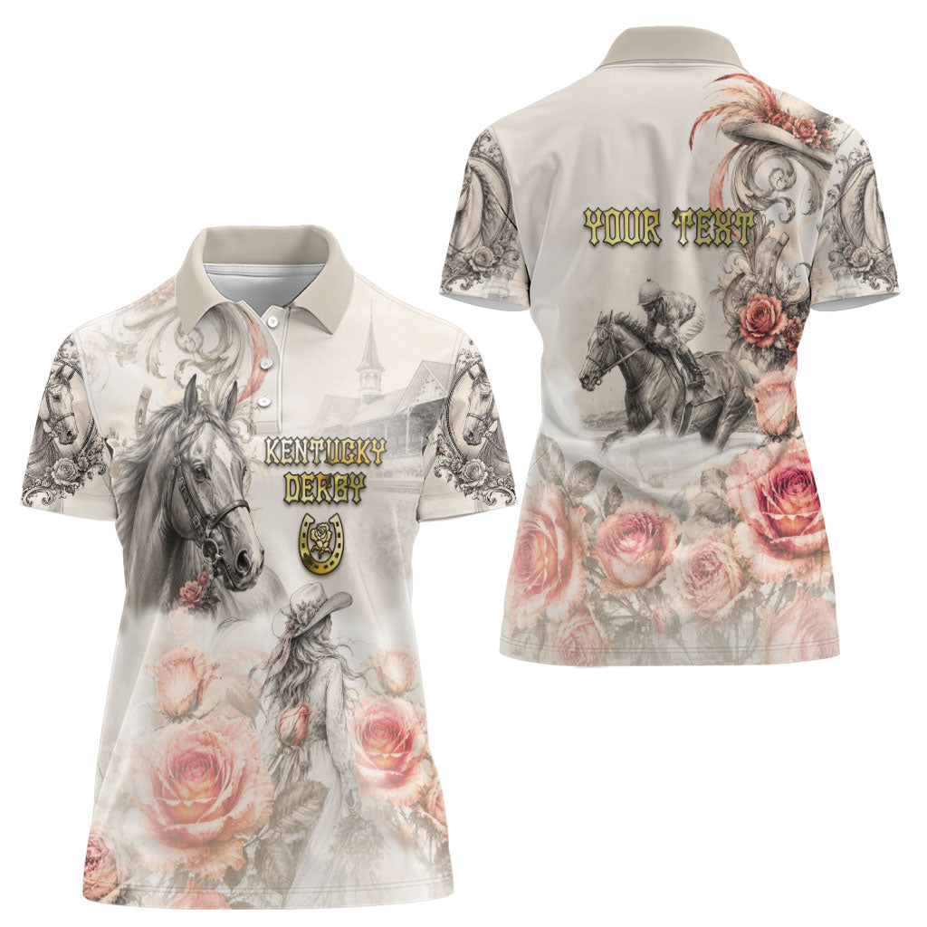 Personalized Kentucky Horse Women Polo Shirt Run For The Roses