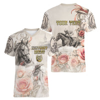 Personalized Kentucky Horse Women V-Neck T-Shirt Run For The Roses