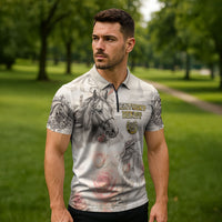 Personalized Kentucky Horse Zipper Polo Shirt Run For The Roses