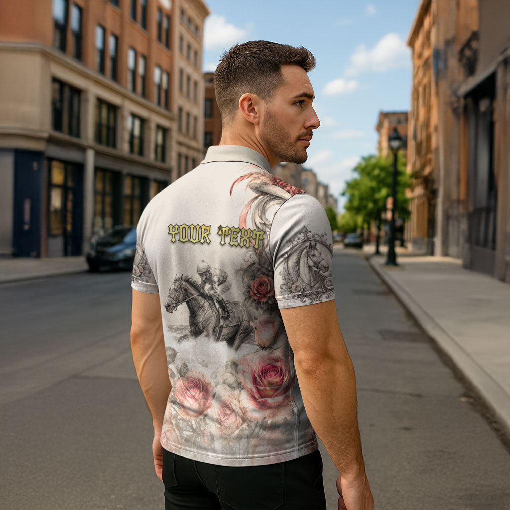 Personalized Kentucky Horse Zipper Polo Shirt Run For The Roses