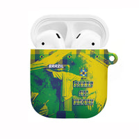 Brazil Football AirPods Case Rumo Ao Hexa Grunge Style