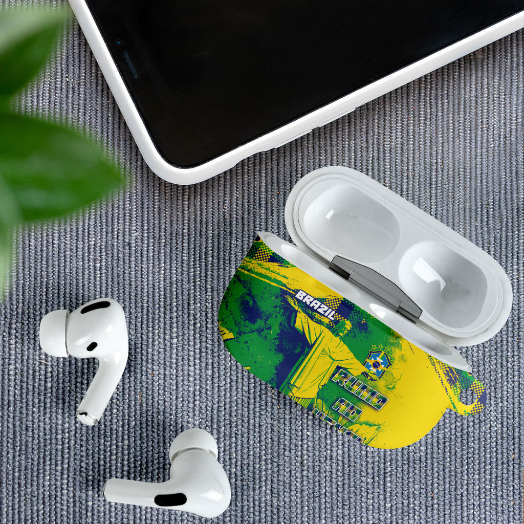 Brazil Football AirPods Case Rumo Ao Hexa Grunge Style