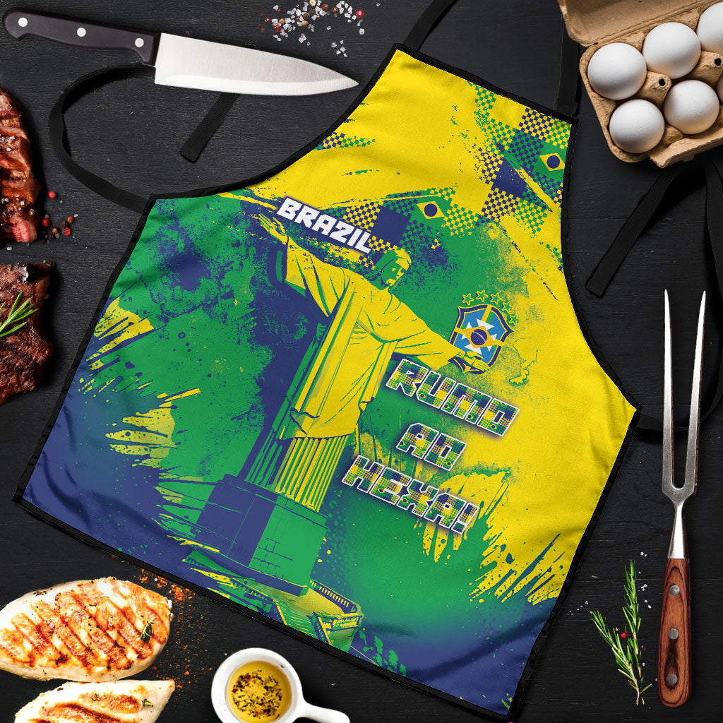 Brazil Football Apron Rumo Ao Hexa Grunge Style