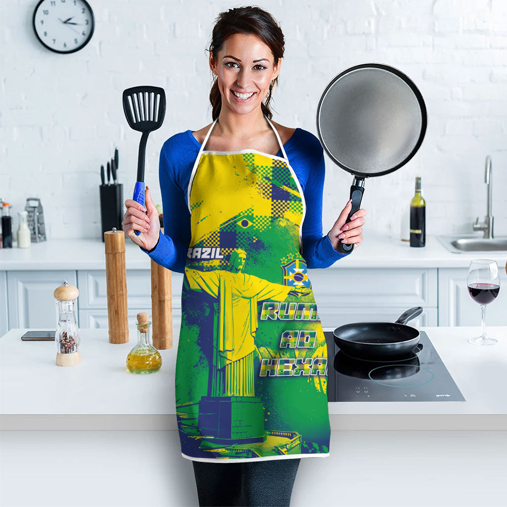 Brazil Football Apron Rumo Ao Hexa Grunge Style