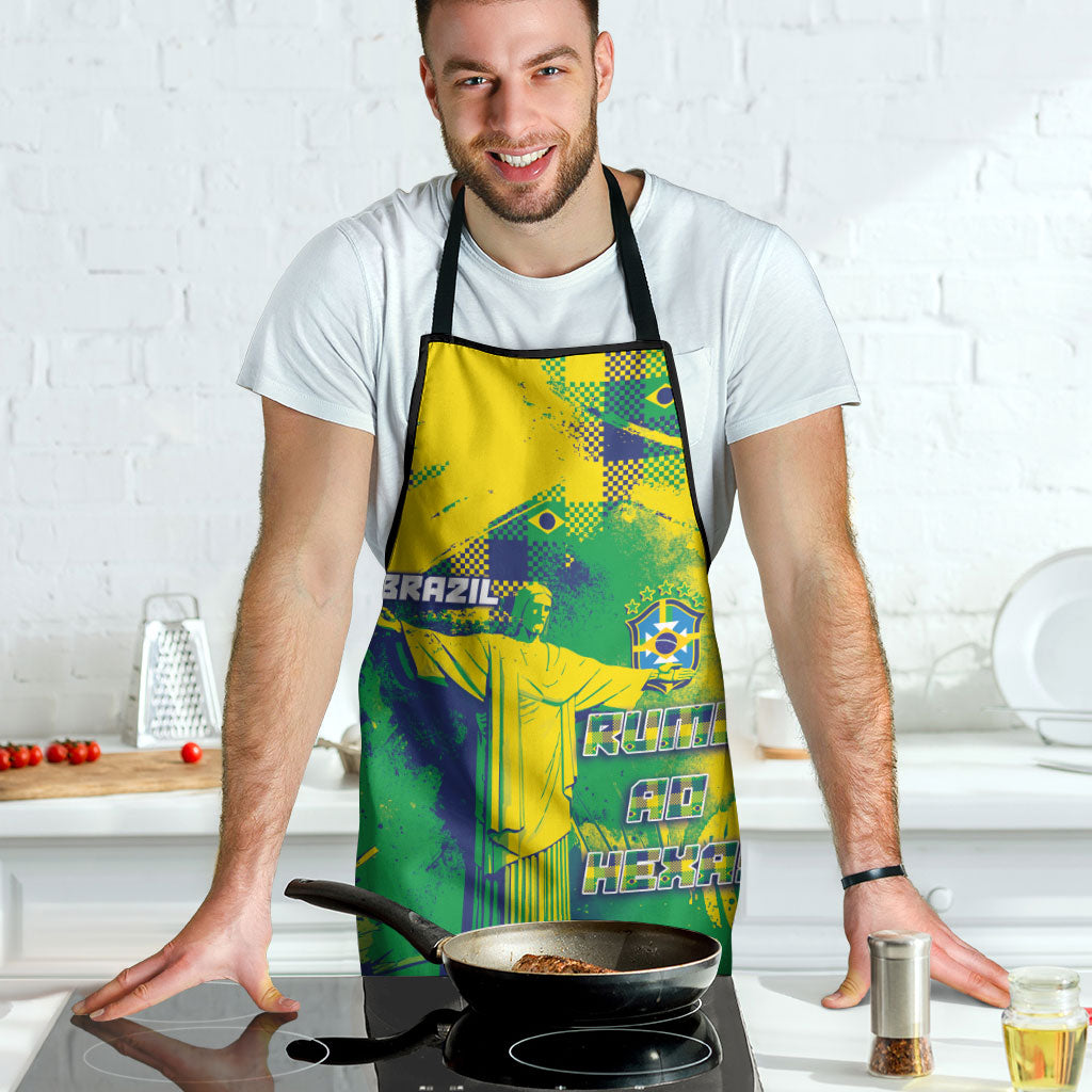 Brazil Football Apron Rumo Ao Hexa Grunge Style