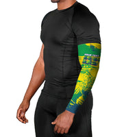 Custom Brazil Football Arm Sleeves Rumo Ao Hexa Grunge Style