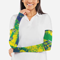 Custom Brazil Football Arm Sleeves Rumo Ao Hexa Grunge Style