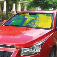 Brazil Football Auto Sun Shade Rumo Ao Hexa Grunge Style