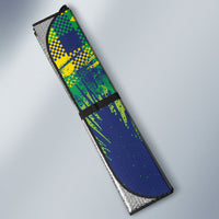 Brazil Football Auto Sun Shade Rumo Ao Hexa Grunge Style