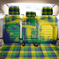 Brazil Football Back Car Seat Cover Rumo Ao Hexa Grunge Style