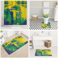 Brazil Football Bathroom Set Rumo Ao Hexa Grunge Style