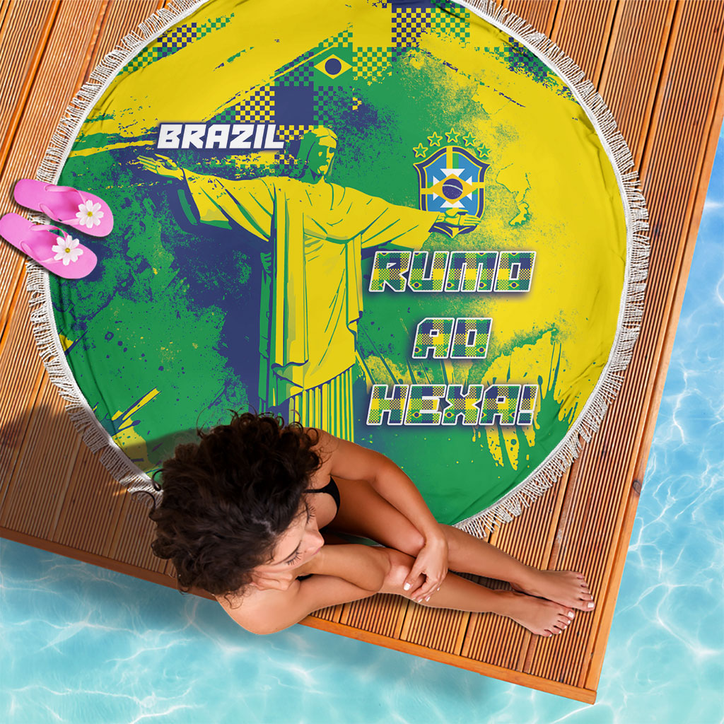 Brazil Football Beach Blanket Rumo Ao Hexa Grunge Style