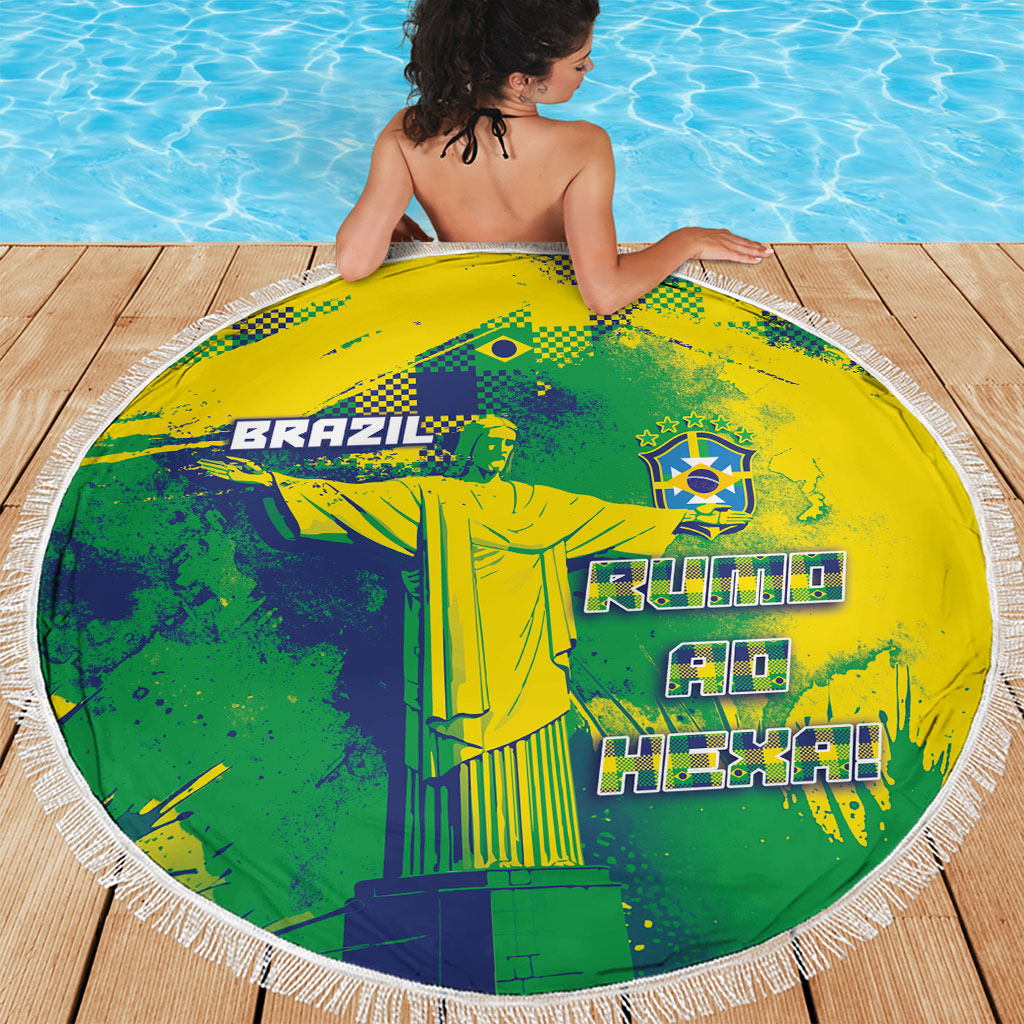Brazil Football Beach Blanket Rumo Ao Hexa Grunge Style