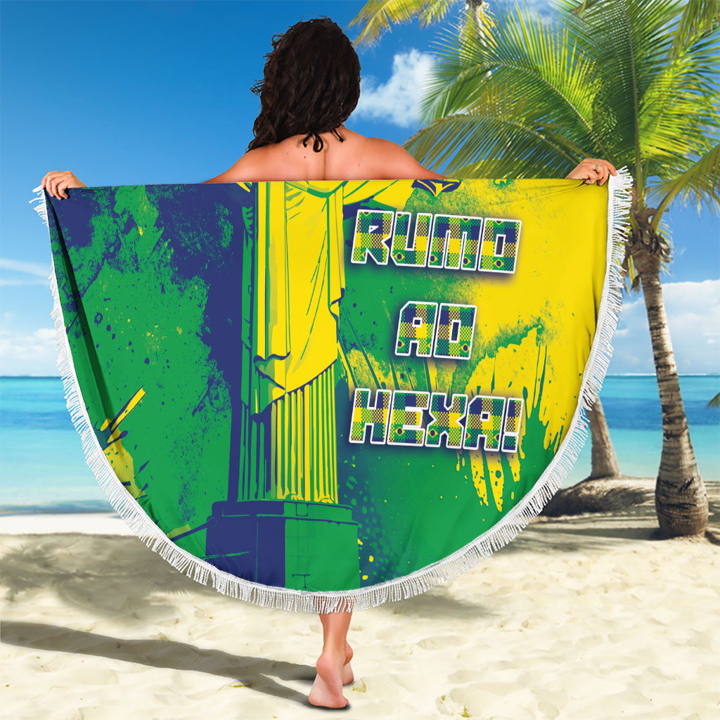 Brazil Football Beach Blanket Rumo Ao Hexa Grunge Style