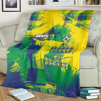 Brazil Football Blanket Rumo Ao Hexa Grunge Style