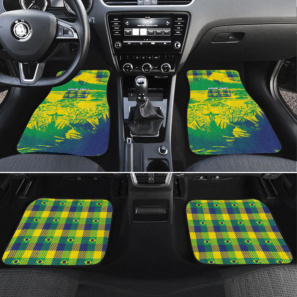 Custom Brazil Football Car Mats Rumo Ao Hexa Grunge Style