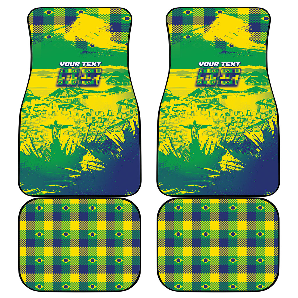 Custom Brazil Football Car Mats Rumo Ao Hexa Grunge Style