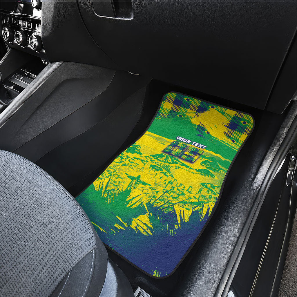 Custom Brazil Football Car Mats Rumo Ao Hexa Grunge Style