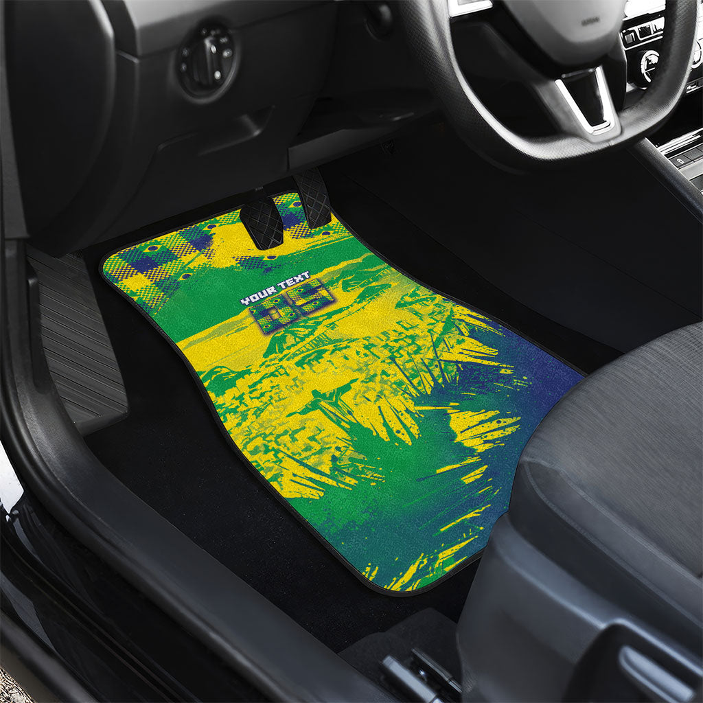 Custom Brazil Football Car Mats Rumo Ao Hexa Grunge Style