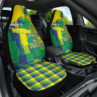 Brazil Football Car Seat Cover Rumo Ao Hexa Grunge Style
