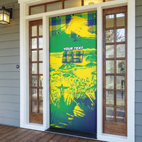 Custom Brazil Football Door Cover Rumo Ao Hexa Grunge Style