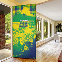 Custom Brazil Football Door Cover Rumo Ao Hexa Grunge Style