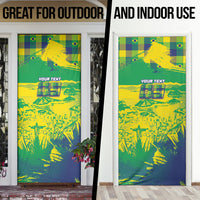 Custom Brazil Football Door Cover Rumo Ao Hexa Grunge Style