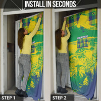 Custom Brazil Football Door Cover Rumo Ao Hexa Grunge Style