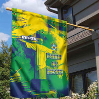 Brazil Football Garden Flag Rumo Ao Hexa Grunge Style