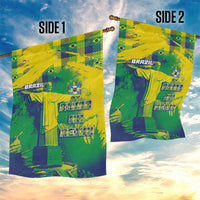 Brazil Football Garden Flag Rumo Ao Hexa Grunge Style