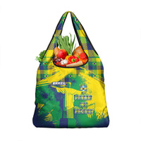 Brazil Football Grocery Bag Rumo Ao Hexa Grunge Style
