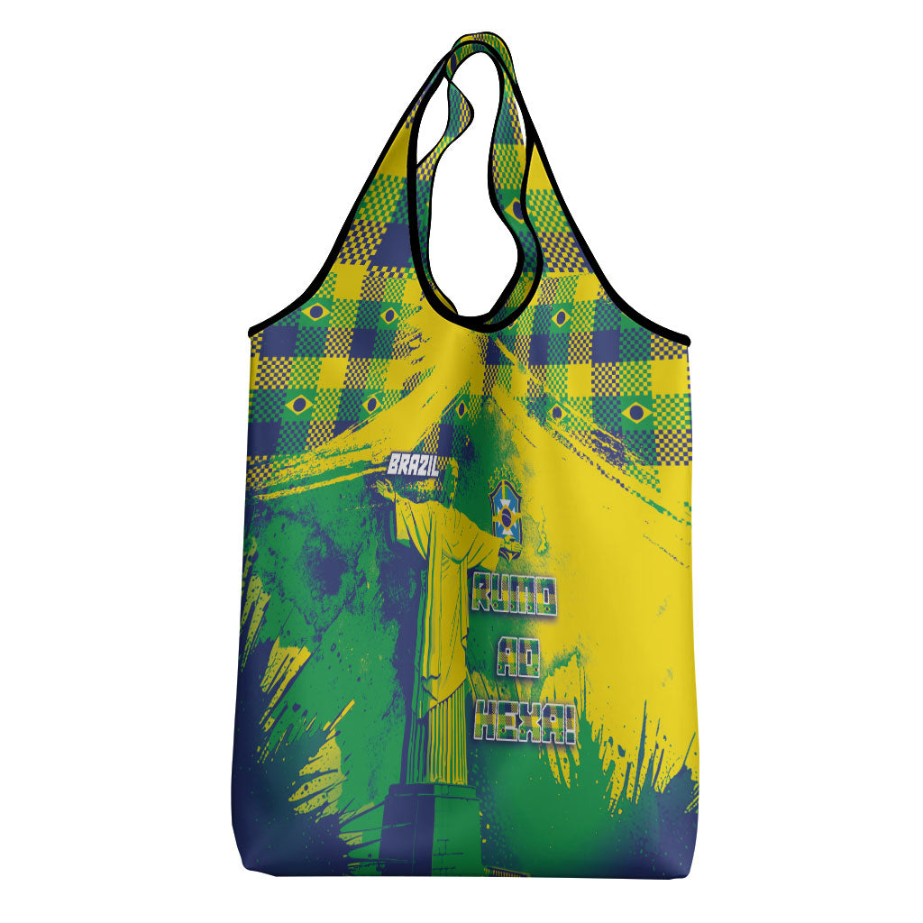 Brazil Football Grocery Bag Rumo Ao Hexa Grunge Style