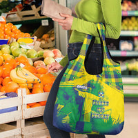 Brazil Football Grocery Bag Rumo Ao Hexa Grunge Style