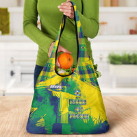 Brazil Football Grocery Bag Rumo Ao Hexa Grunge Style