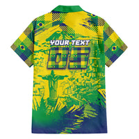 Custom Brazil Football Hawaiian Shirt Rumo Ao Hexa Grunge Style