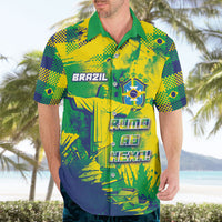 Custom Brazil Football Hawaiian Shirt Rumo Ao Hexa Grunge Style