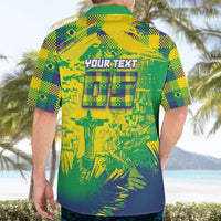 Custom Brazil Football Hawaiian Shirt Rumo Ao Hexa Grunge Style