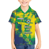 Custom Brazil Football Hawaiian Shirt Rumo Ao Hexa Grunge Style