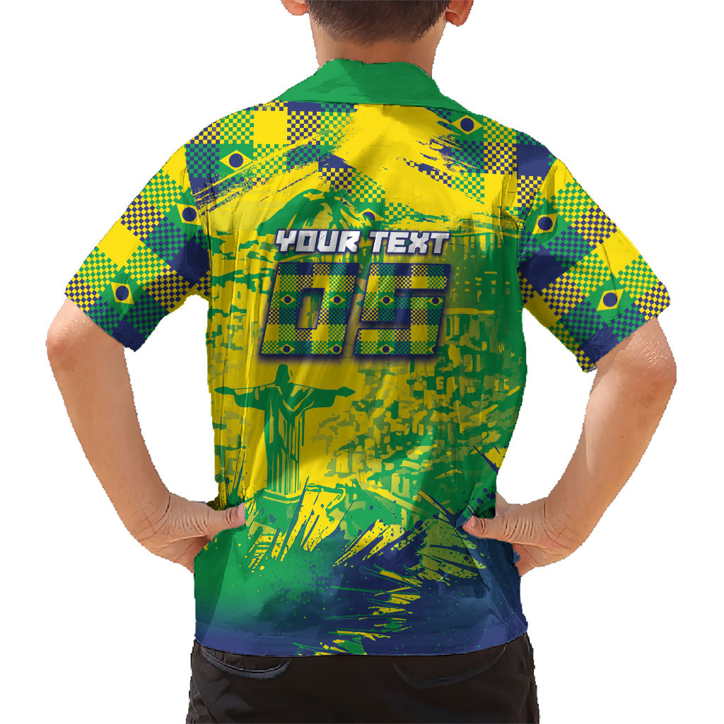 Custom Brazil Football Hawaiian Shirt Rumo Ao Hexa Grunge Style