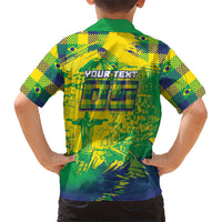 Custom Brazil Football Hawaiian Shirt Rumo Ao Hexa Grunge Style
