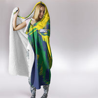 Brazil Football Hooded Blanket Rumo Ao Hexa Grunge Style