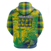 Custom Brazil Football Hoodie Rumo Ao Hexa Grunge Style