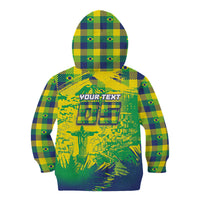 Custom Brazil Football Kid Hoodie Rumo Ao Hexa Grunge Style
