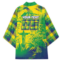 Custom Brazil Football Kimono Rumo Ao Hexa Grunge Style