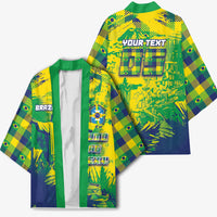 Custom Brazil Football Kimono Rumo Ao Hexa Grunge Style