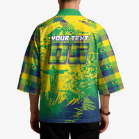 Custom Brazil Football Kimono Rumo Ao Hexa Grunge Style